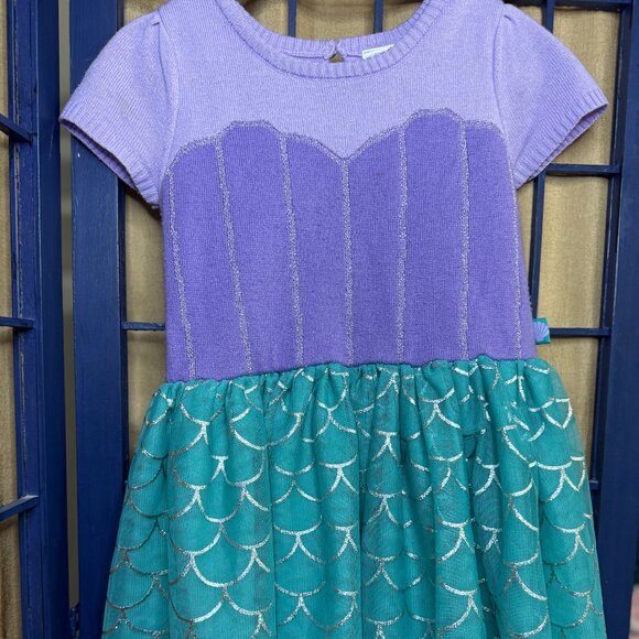 Disney Princess Ariel Mermaid Dress Teal & Purple Knit – Size 5T - Picture 2 of 5